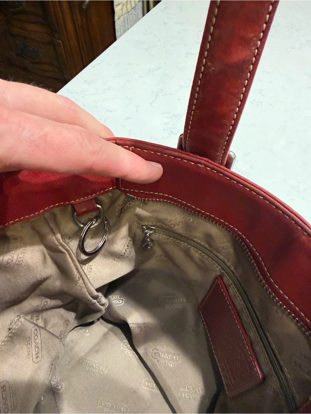 Coach leather shoulder